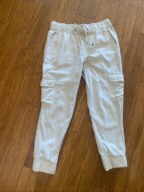 St John’s bay linen  Cargo Joggers - cream- petite small